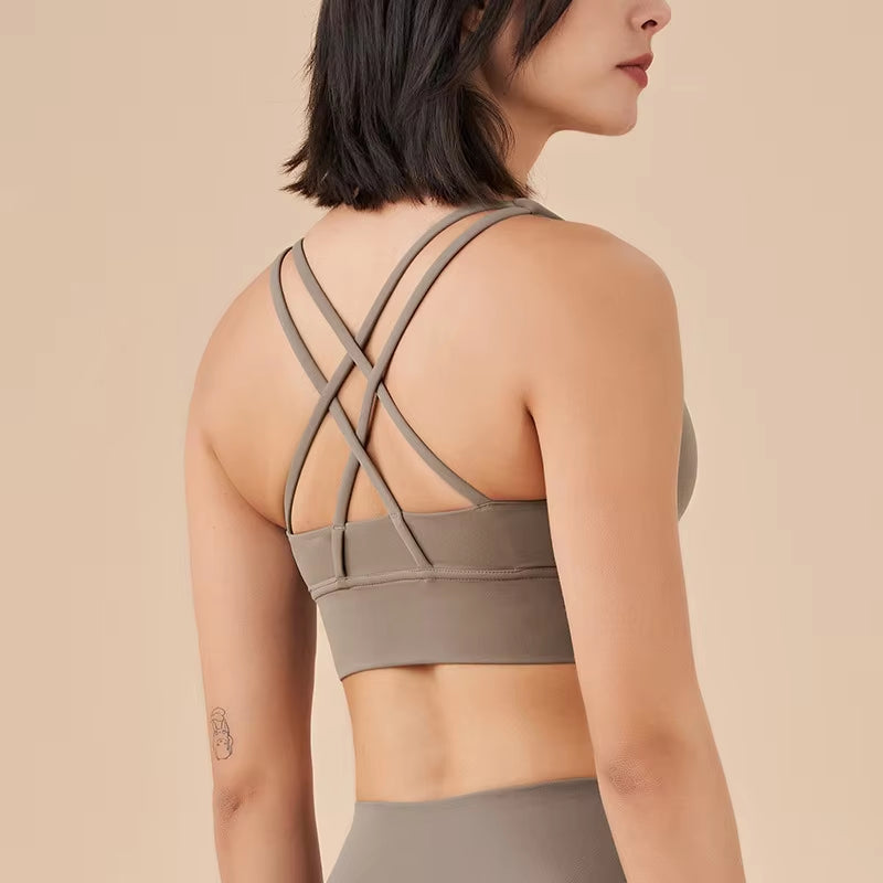 Nylon Top Women Bra Sexy Top Woman Breathable Underwear Women Fitness Yoga Sports Bra for Women Gym 30 Colors